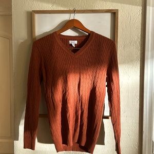 Kim Rogers Rust Cable Knit Sweater